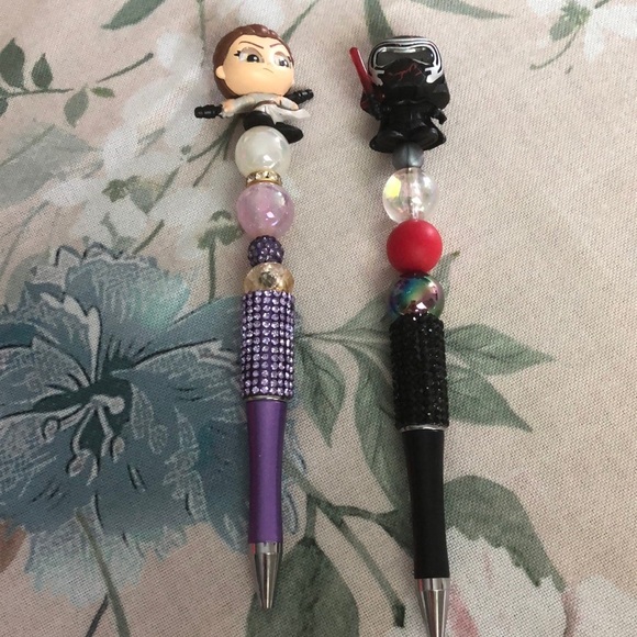 Handmade Other - Star Wars Rey and Kyle Decorative Pens with Charms NIP